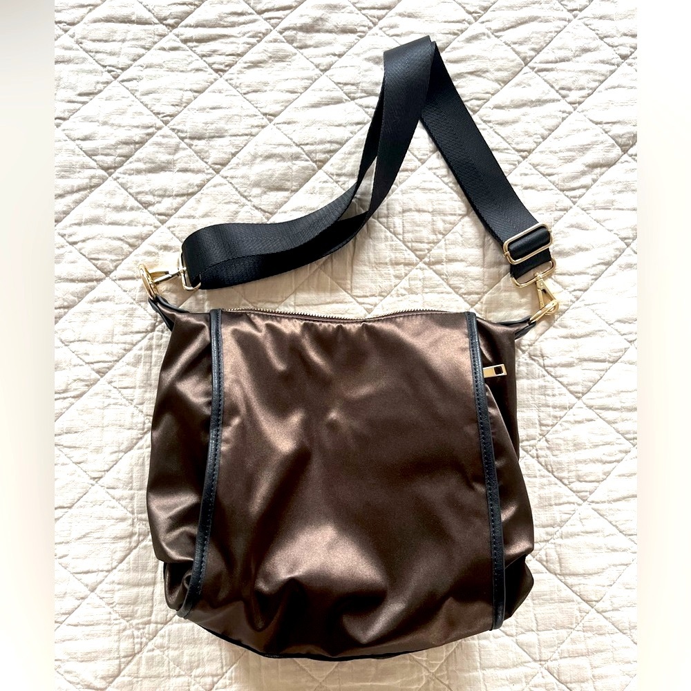 NEW Chocolate Brown Satin Bag